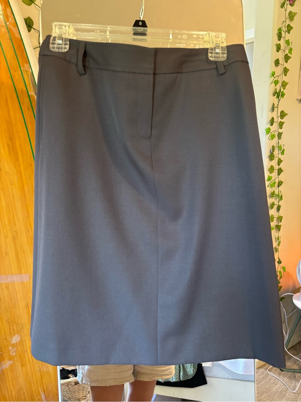 J. Crew Wool lined gray petite 4 Skirt 24” long
